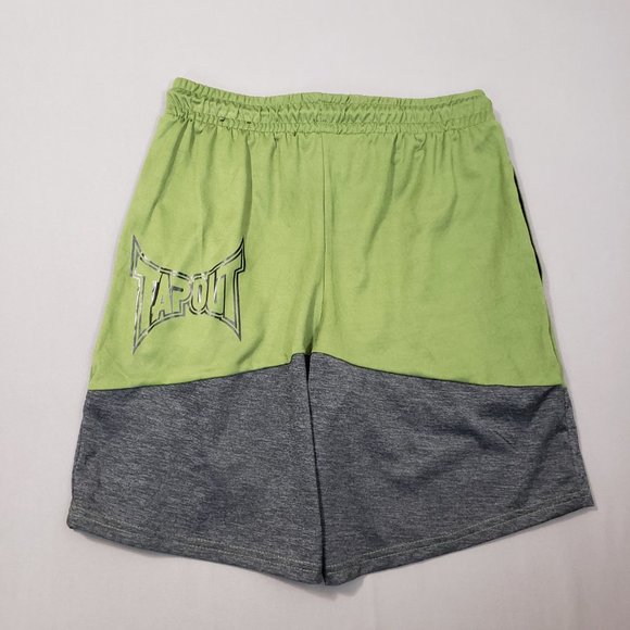 TAPOUT Mens Athletic Shorts Green Black Mixed Martial Arts Spellout, Small - Picture 6 of 7